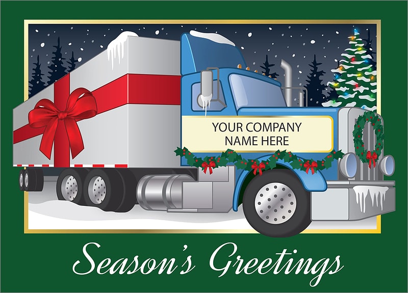 Festive Big Rig Holiday Card for Client Appreciation