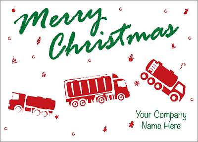Christmas Tanker Truck Card (Glossy White)