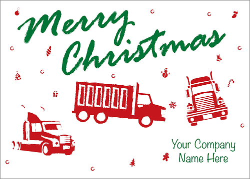 Trucking business christmas cards