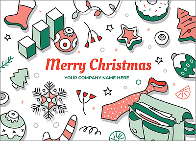 Corporate Merry Holiday Card (Glossy White) 