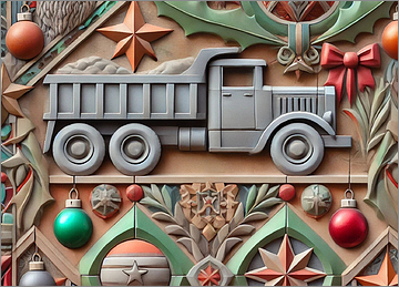 Dump Truck Christmas Card Dashing