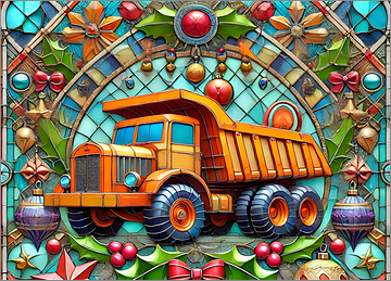 Dump Truck Christmas Card Valorous