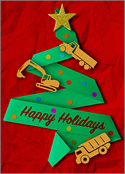 Dump Truck Green Tree Card