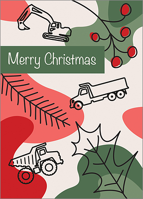 Dump Truck Holly Card (Glossy White)