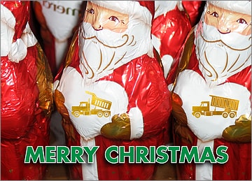 Dump Truck Santas Card