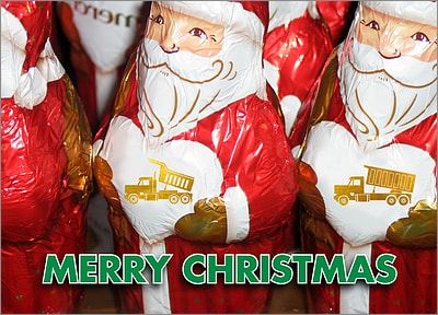 Dump Truck Santas Card