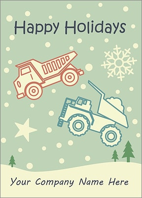 Dump Truck Snowfall Card (Glossy White)