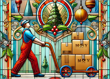 Moving Christmas Card Gaudy