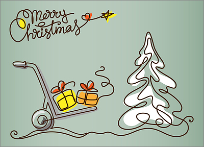 Moving Snow Tree Card (Glossy White) 