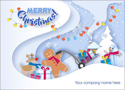 Moving Snowflakes Card (Glossy White)