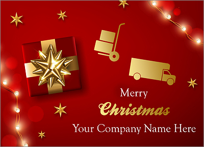 Red Moving Christmas Card (Glossy White) 