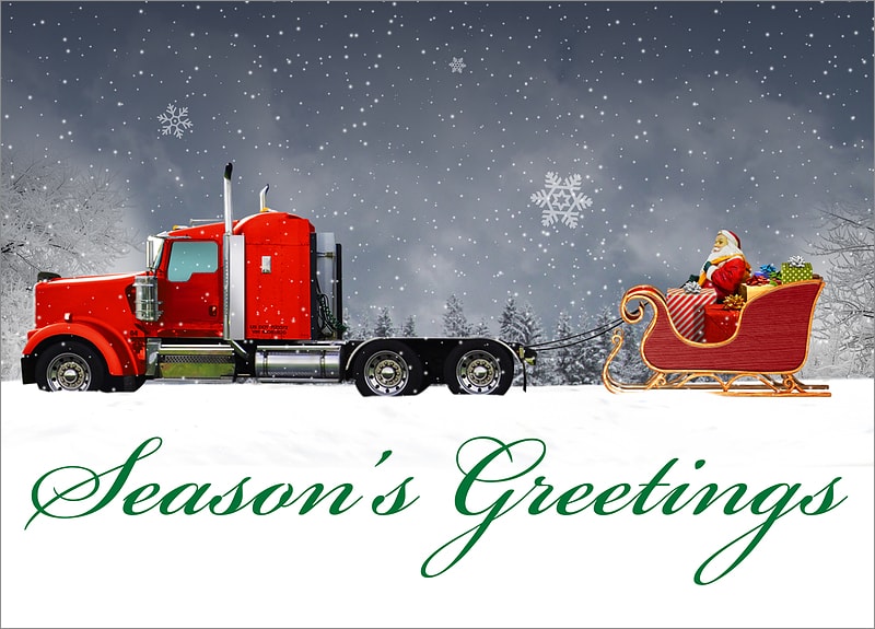Truck Christmas Cards Personalized For Your Business