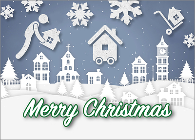 Snowy Moving Card (Glossy White) 