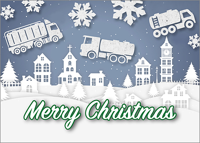 Snowy Tanker Truck Card