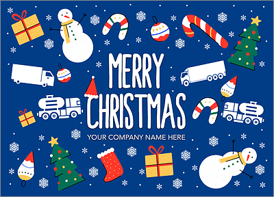 Tanker Seasons Greeting Card (Glossy White) 