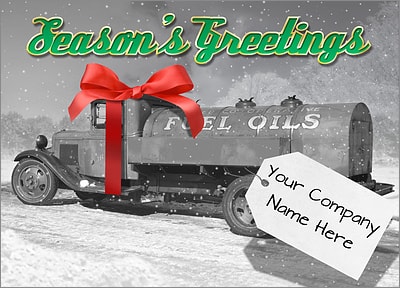 Tanker Truck Christmas Card (Glossy White)