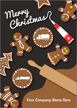 Tanker Truck Gingerbread Holiday Card