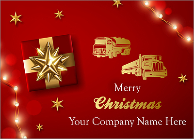 Tanker Truck Holiday Card (Glossy White) 