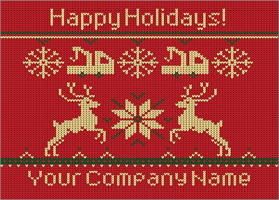 Towing Reindeer Christmas Card (Glossy White) 