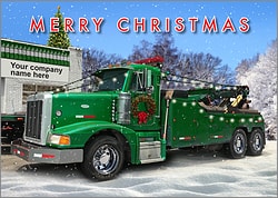 Towing Truck Christmas Card