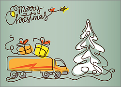 Trucker Christmas Card