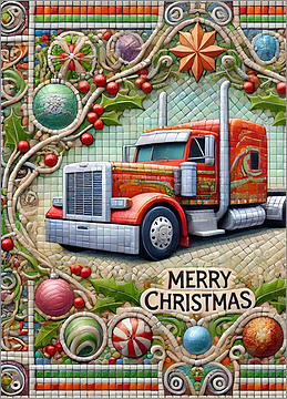 Trucking Christmas Card Bold