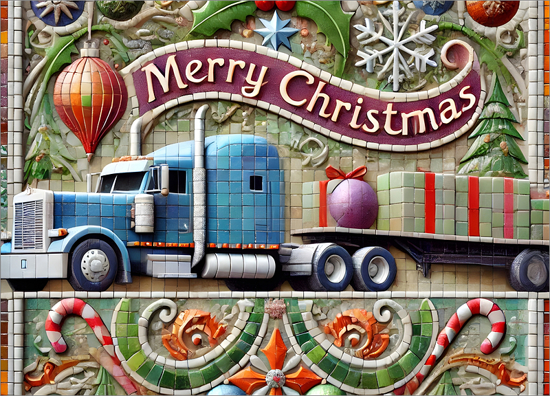 Add Sophistication with an Elegant Trucking Christmas Card