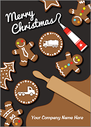 Trucking Gingerbread Christmas Card