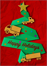 Trucking Green Tree Card