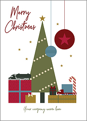 Trucking Green Tree Christmas Card