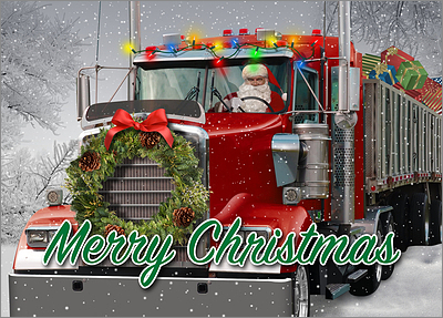 Trucking Holiday Card (Glossy White)