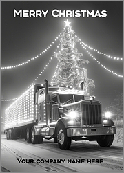 Trucking Holiday Greetings Card