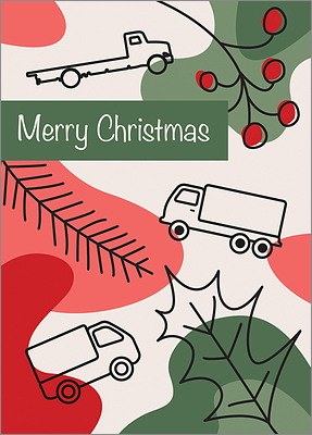 Trucking Holly Holiday Card (Glossy White)