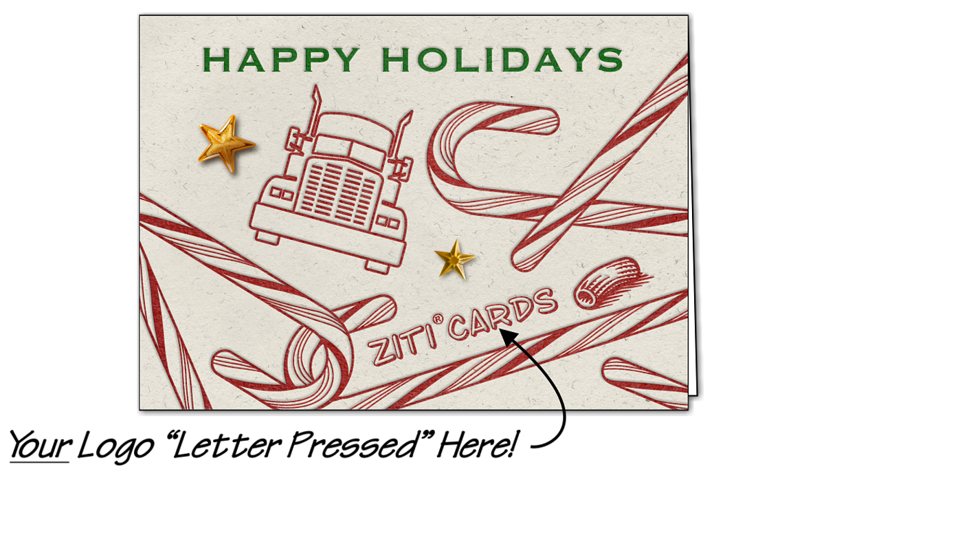 Trucking Logo Candy Canes (Glossy White)