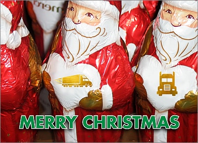 Trucking Santas Card