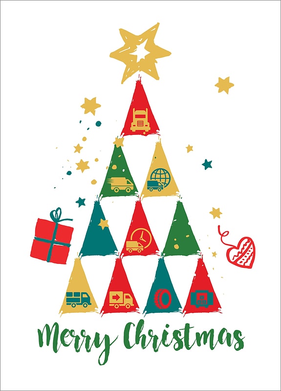Trucking business christmas cards