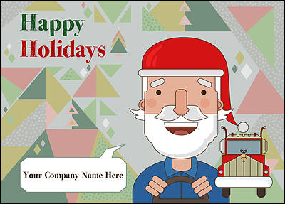 Santa Trucking Christmas Card (Glossy White)