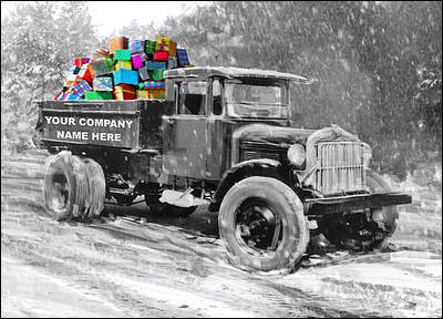 Truck Hauling Gifts (Glossy White)