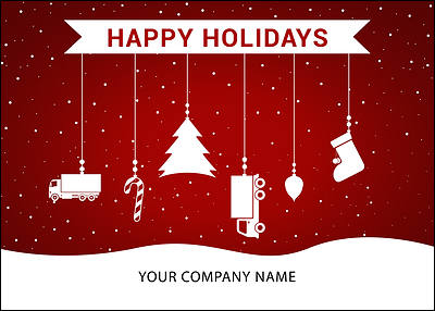 Trucking Ornaments Holiday Card (Glossy White)