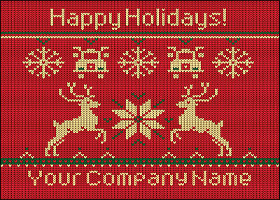 Trucking Reindeer Christmas Card (Glossy White)